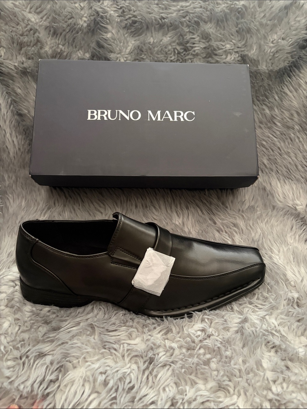 Bruno Marc Men's Black Slip-On Dress Loafers